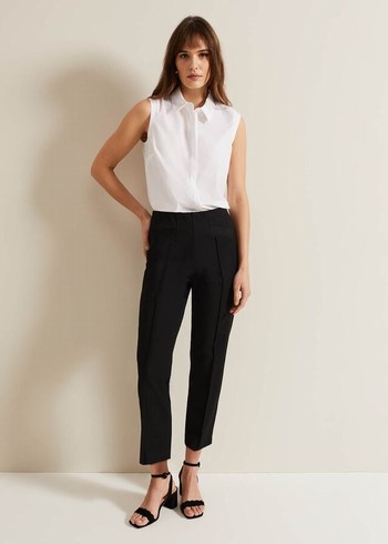 Phase Eight Miah Capris Trousers Black Canada | WFPECH-480